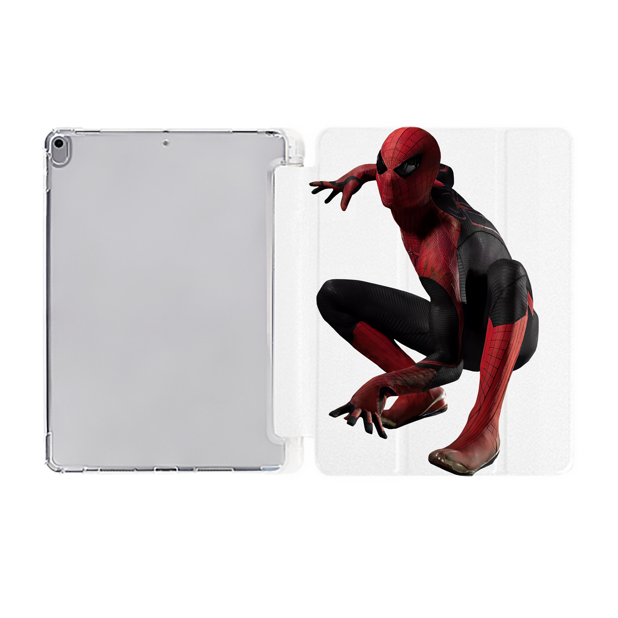 （画像用） Spider Man スパイダーマン IPad ケース ペン収納付き 三つ折りスタンド PUレザー×シリコン 対応機種9.5/10.5/10.9インチ
